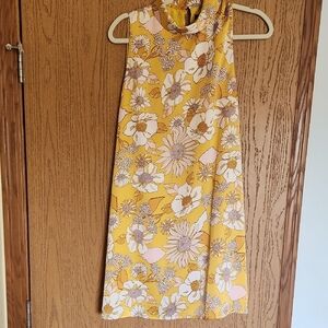 Elegant Floral Yellow Midi Dress